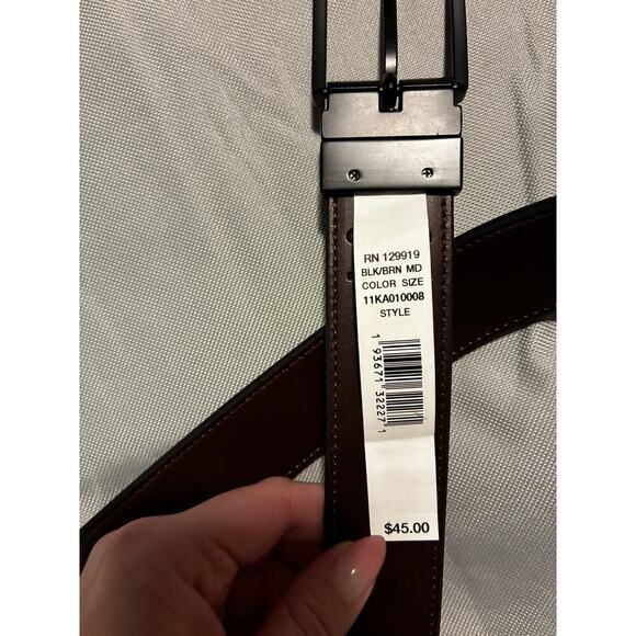 Belt Calvin Klein Men Pants Jeans M 34-38 Black Brown 11KA010008 MSRP 49.50 new - Picture 3 of 4